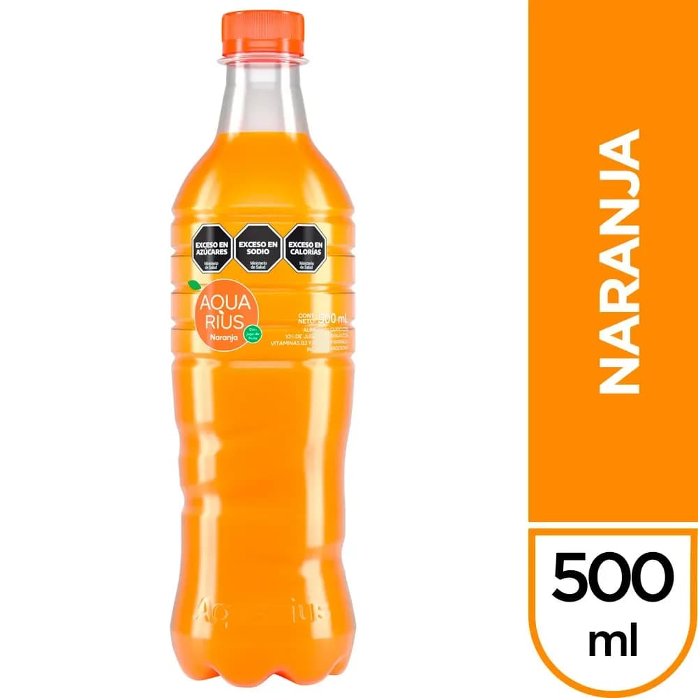 Agua Saborizada de Naranja Aquarius 500 ml