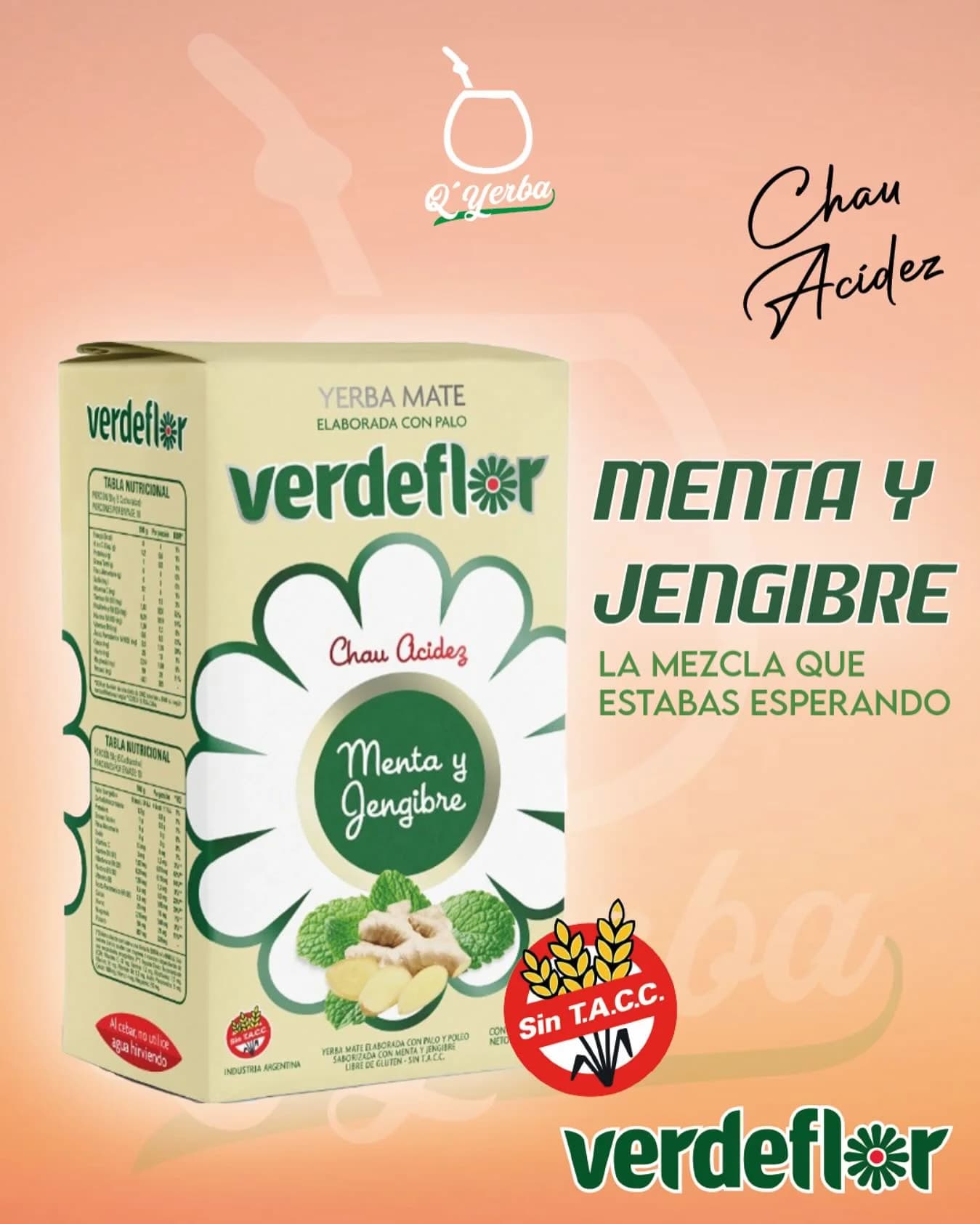 Yerba Verdeflor Menta y Jengibre 500Gr
